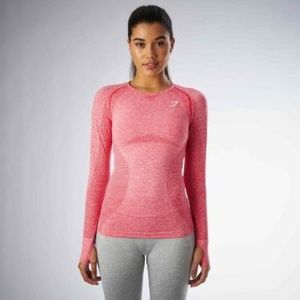 Gymshark Seamless Long Sleeve Top in Sherbet M